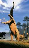 A Barasaurus guarding her young.