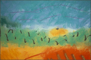 Untitled. 1994. Oil pastel on paper, 24" x 18".